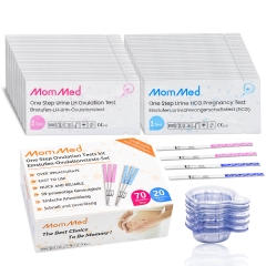 Ovulation and Pregnancy Test Strips, Easy at Home Ovulation Predictor Kit Includes 20 Pregnancy Tests, 70 Ovulation Test Strips and 90 Urine Cups, Com